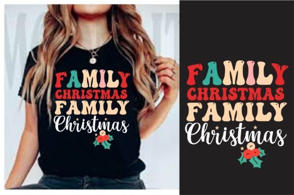 Family Christmas Retro T-Shirt Design