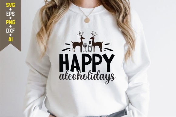 Happy Alcoholidays SVG for Graphics and T-Shirt Designs