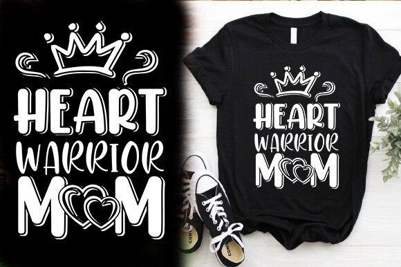 HEART WARRIOR MOM Graphics & T-Shirt Designs
