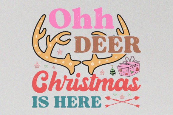 Ohh Deer Retro Christmas SVG Graphics for T-Shirt Designs