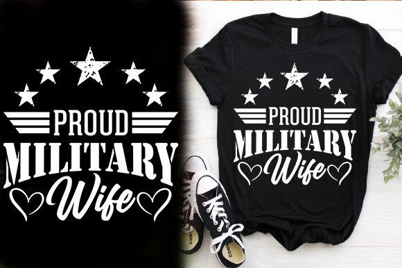 PROUD MILITARY WIFE Graphics & T-Shirt Designs