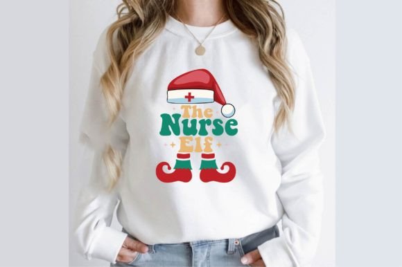 The Nurse Elf Christmas T-Shirt Design