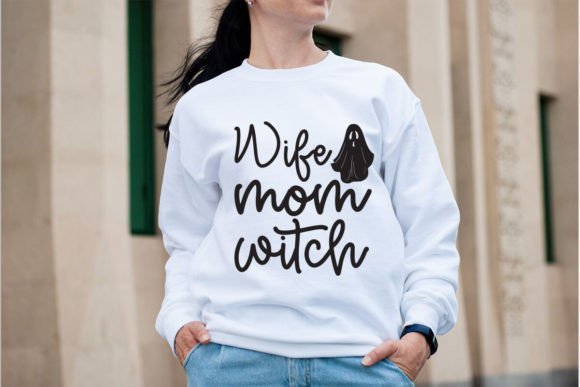 Wife Mom Witch Graphics for T-Shirt Designs